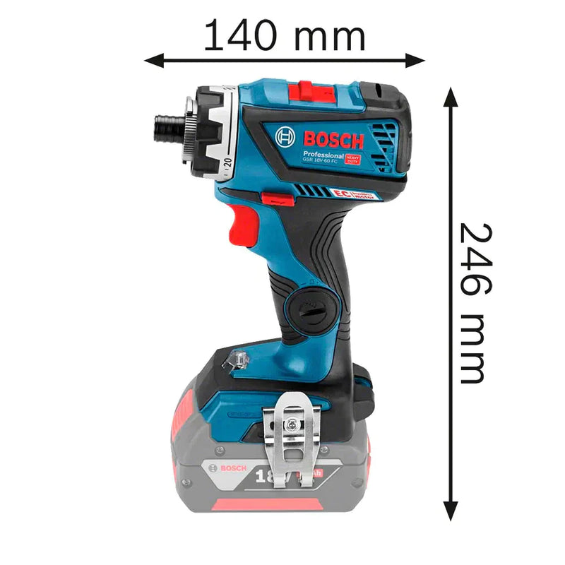 Furadeira Parafusadeira a bateria ½" Bosch GSR 18V-60 FC flexiclick, 18V