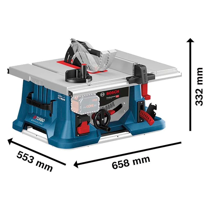 Serra de Mesa a bateria Bosch BITURBO BRUSHLESS GTS 18V-216 18V, SB