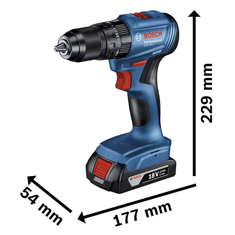 Furadeira à bateria Bosch GSB 185-LI 18V, BRUSHLESS